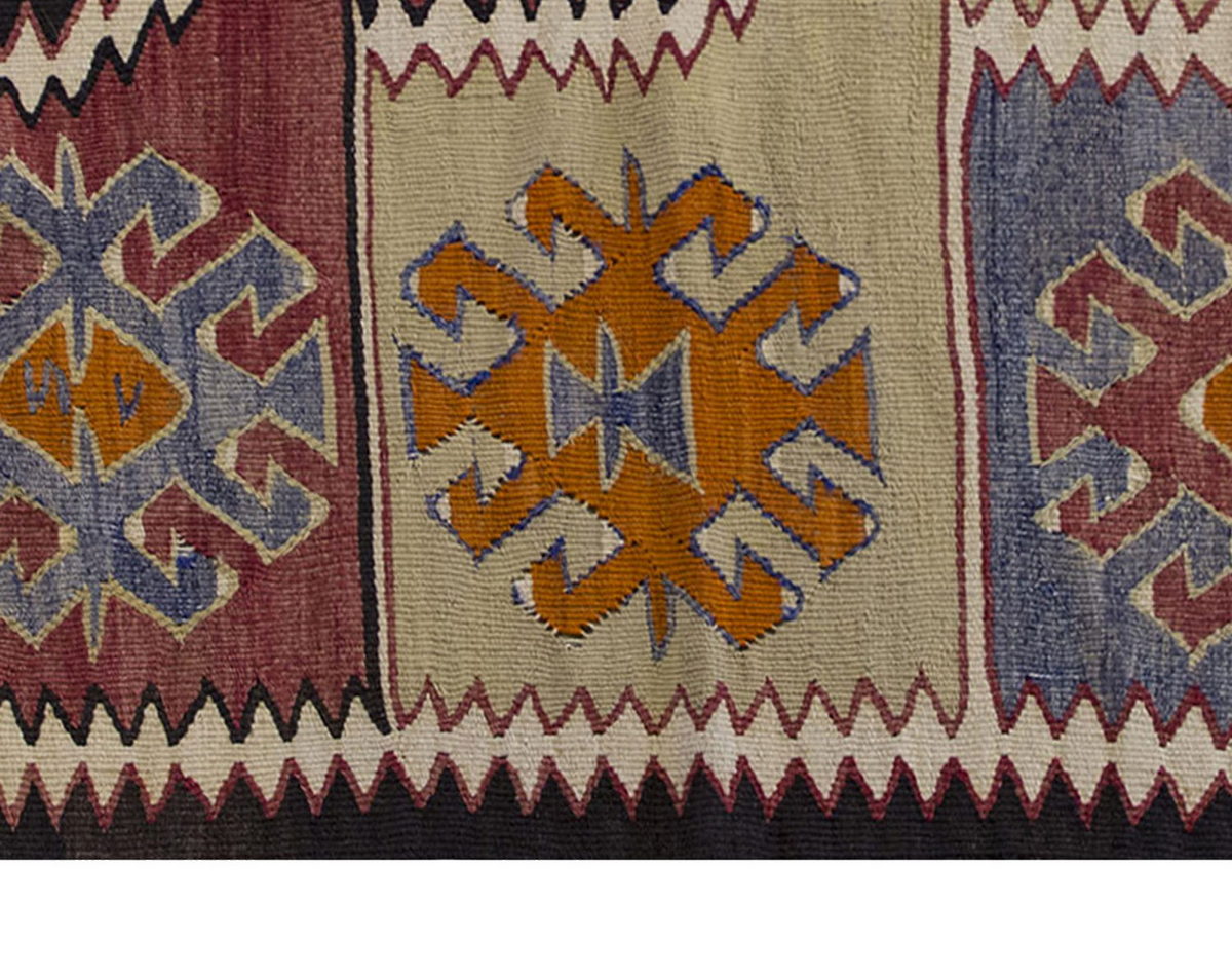 Vintage Kilim Rug,Konya Kilim 3'6" x 5'3" feet 106 x 161 cm