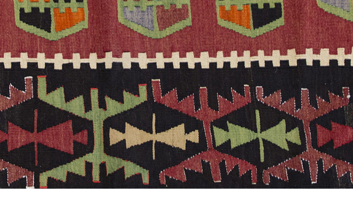 Vintage Kilim Rug,Denizli Kilim 3'6" x 5'3" feet 107 x 160 cm
