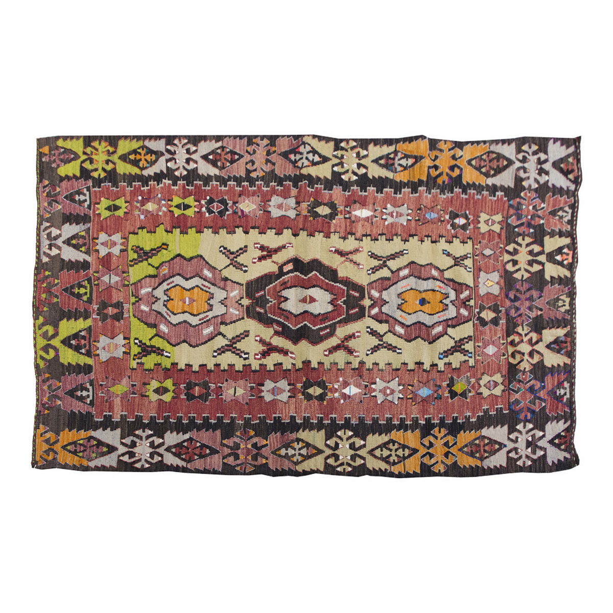 Vintage Kilim Rug,Konya Hotamış Kilim 3'6" x 5'5" feet 106 x 166 cm