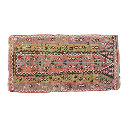 Vintage Kilim Rug,Denizli Kilim 3'6" x 5'6" feet 107 x 167 cm
