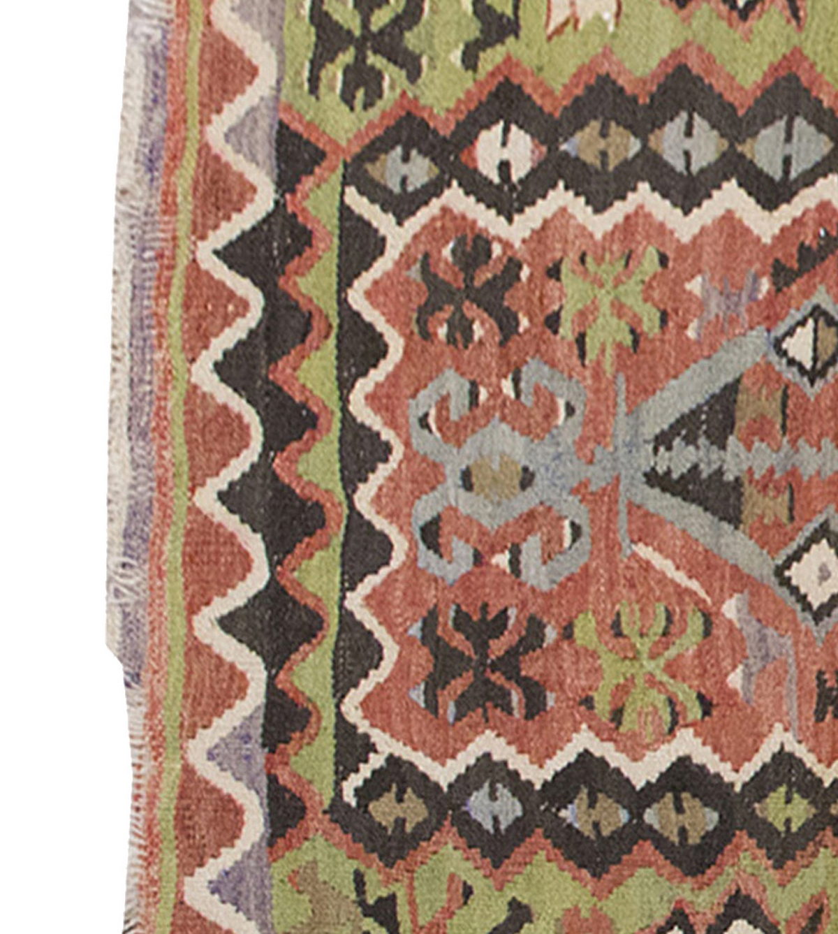 Vintage Kilim Rug,Denizli Kilim 3'6" x 5'6" feet 107 x 167 cm