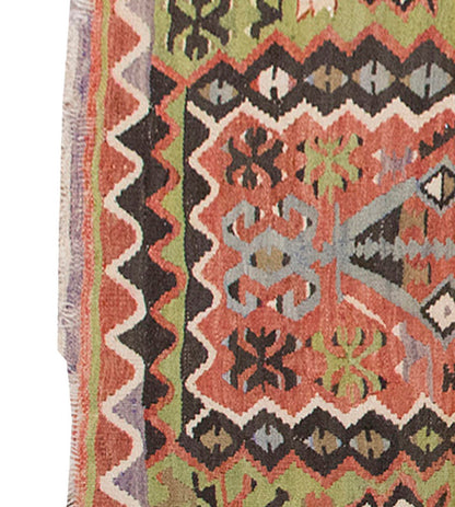 Vintage Kilim Rug,Denizli Kilim 3'6" x 5'6" feet 107 x 167 cm