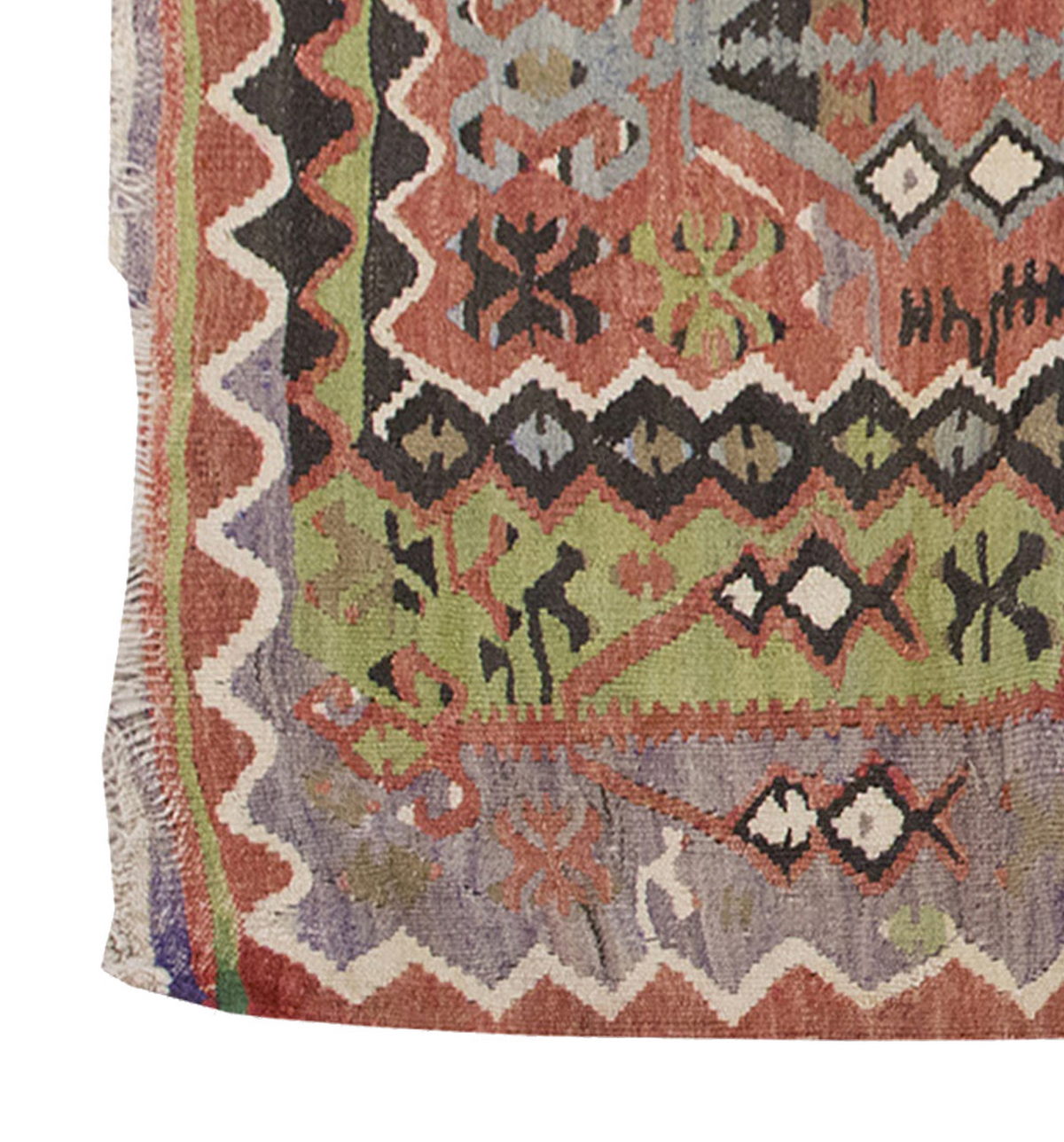 Vintage Kilim Rug,Denizli Kilim 3'6" x 5'6" feet 107 x 167 cm