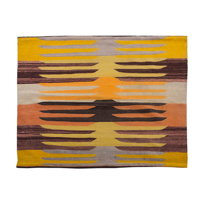 Vintage Kilim Rug,Bodrum Milas Kilim 3'7" x 4" feet 108 x 119 cm