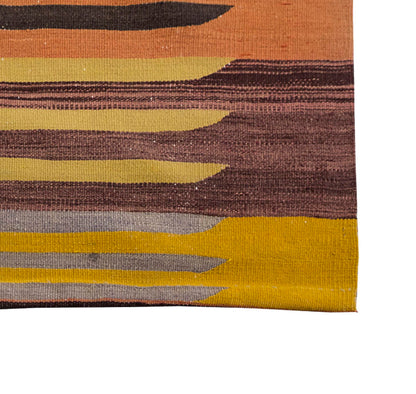 Vintage Kilim Rug,Bodrum Milas Kilim 3'7" x 4" feet 108 x 119 cm