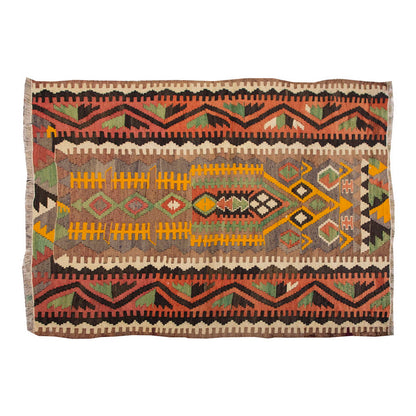 Vintage Kilim Rug,Sivrihisar Kilim 3'7" x 4'5" feet 108 x 135 cm