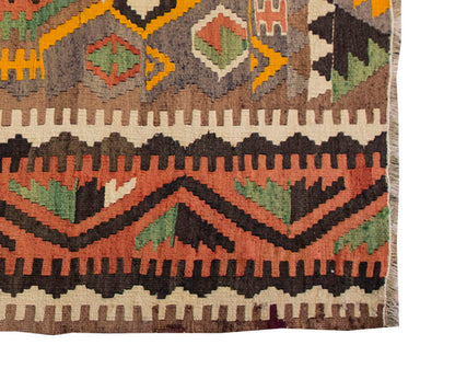 Vintage Kilim Rug,Sivrihisar Kilim 3'7" x 4'5" feet 108 x 135 cm