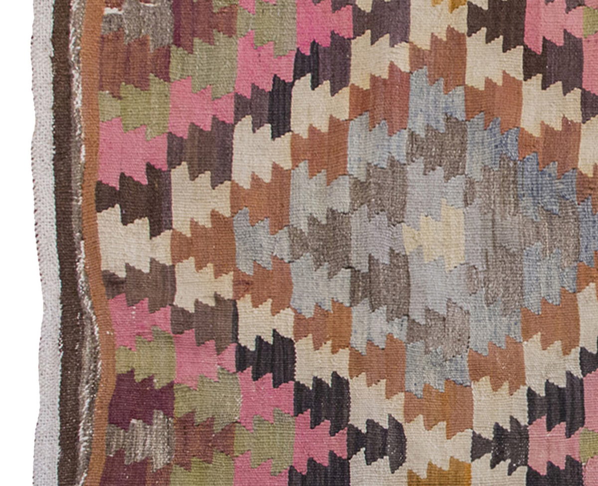 Vintage Kilim Rug,Konya Kilim 3'7" x 4'6" feet 110 x 138 cm