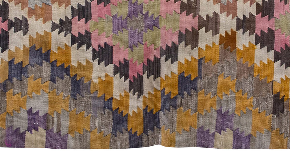 Vintage Kilim Rug,Konya Kilim 3'7" x 4'6" feet 110 x 138 cm