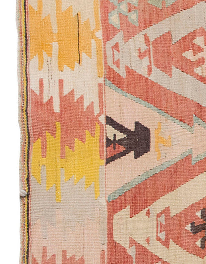 Vintage Kilim Rug,Kayseri Kilim 3'7" x 5'2" feet 110 x 158 cm