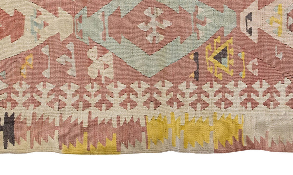 Vintage Kilim Rug,Kayseri Kilim 3'7" x 5'2" feet 110 x 158 cm