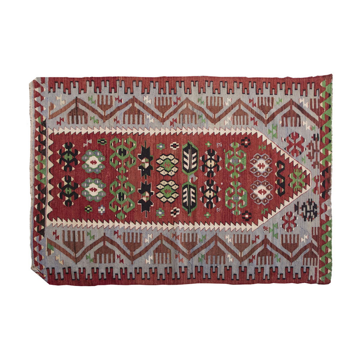 Vintage Kilim Rug,Denizli Kilim 3'7" x 5'7" feet 110 x 170 cm