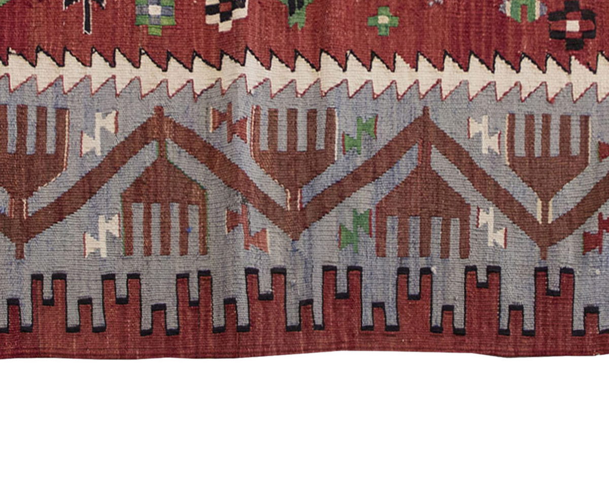 Vintage Kilim Rug,Denizli Kilim 3'7" x 5'7" feet 110 x 170 cm