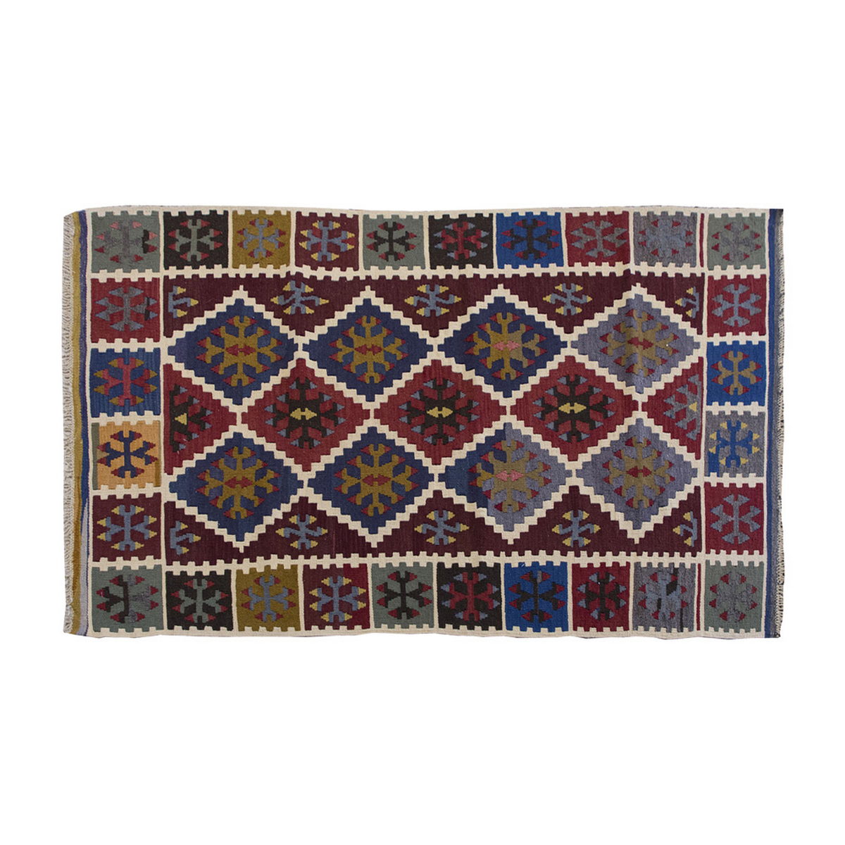 Vintage Kilim Rug,Konya Ereğli Kilim 3'7" x 5'8" feet 109 x 173 cm