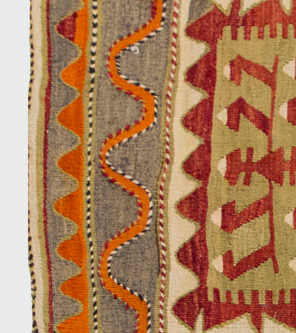 Vintage Kilim Rug,Konya Kilim 3'7" x 5'9" feet 110 x 175 cm