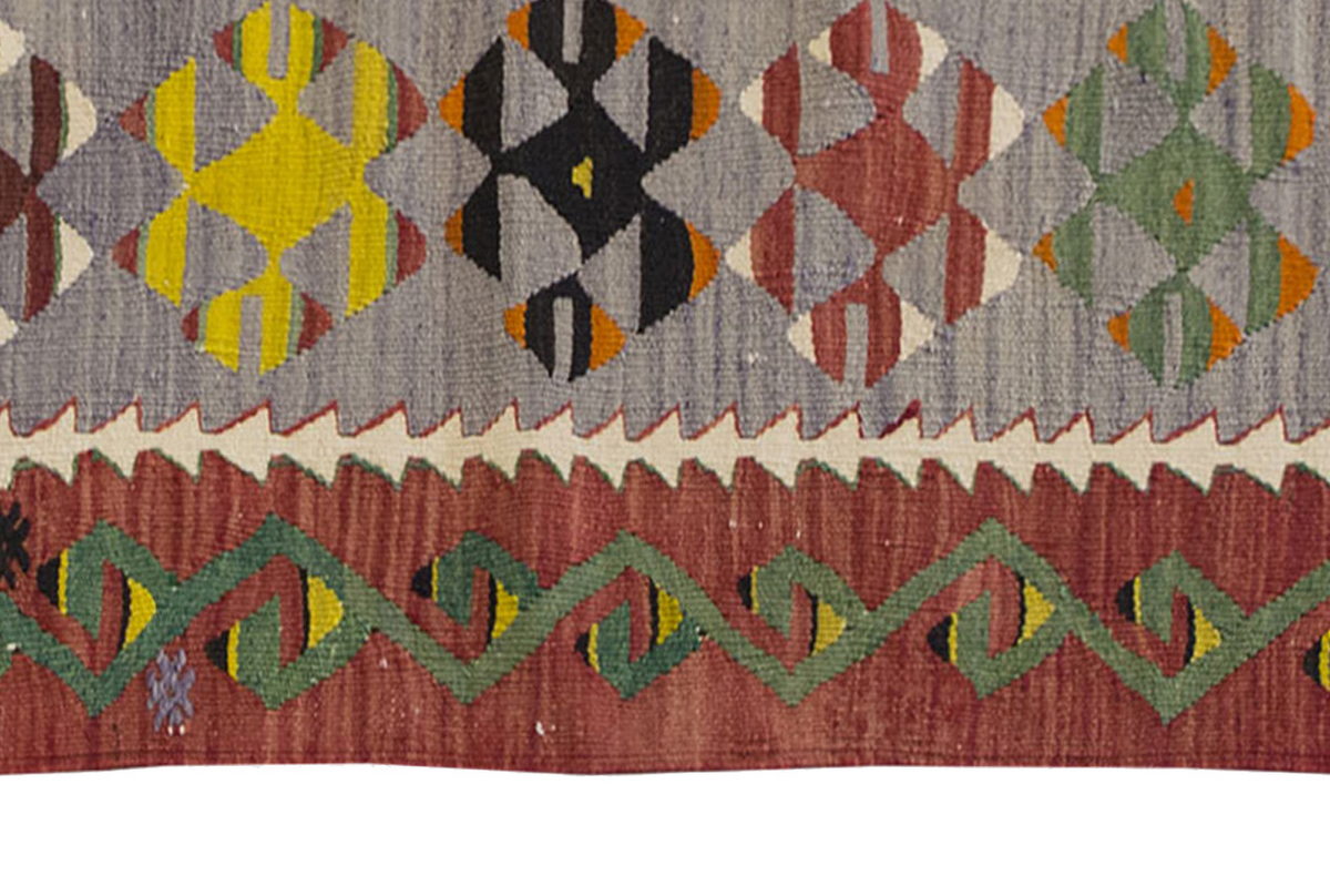 Vintage Kilim Rug,Denizli Kilim 3'7" x 6" feet 108 x 182 cm