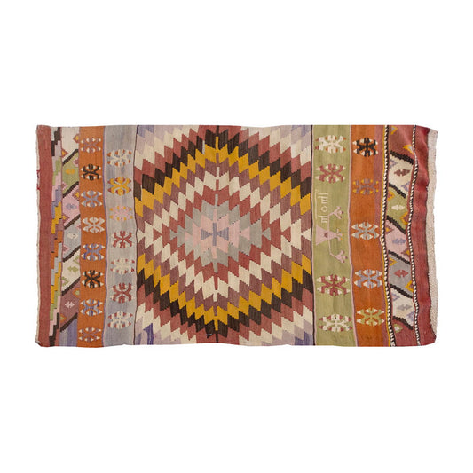 Vintage Oushak Kilim Rug, Oushak Area Kilim 3'9" x 5'9" feet 114 x 175 cm