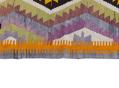 Vintage Denizli Kilim Rug,Nomadic Barak Kilim 4" x 5" feet 116 x 153 cm
