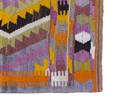 Vintage Denizli Kilim Rug,Nomadic Barak Kilim 4" x 5" feet 116 x 153 cm