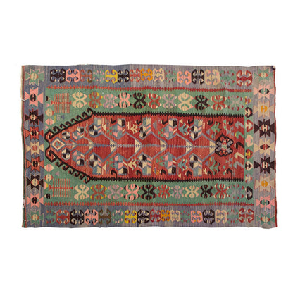 Vintage Kilim Rug,Denizli Kilim 4" x 5'3" feet 119 x 159 cm