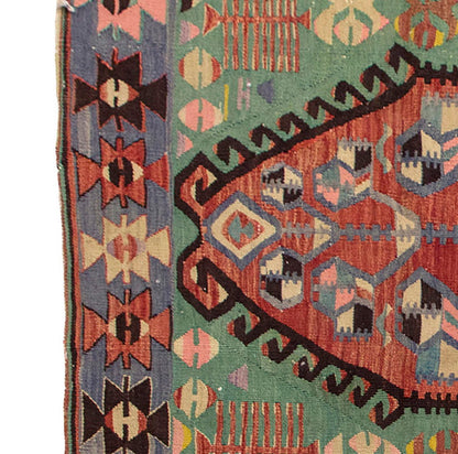 Vintage Kilim Rug,Denizli Kilim 4" x 5'3" feet 119 x 159 cm