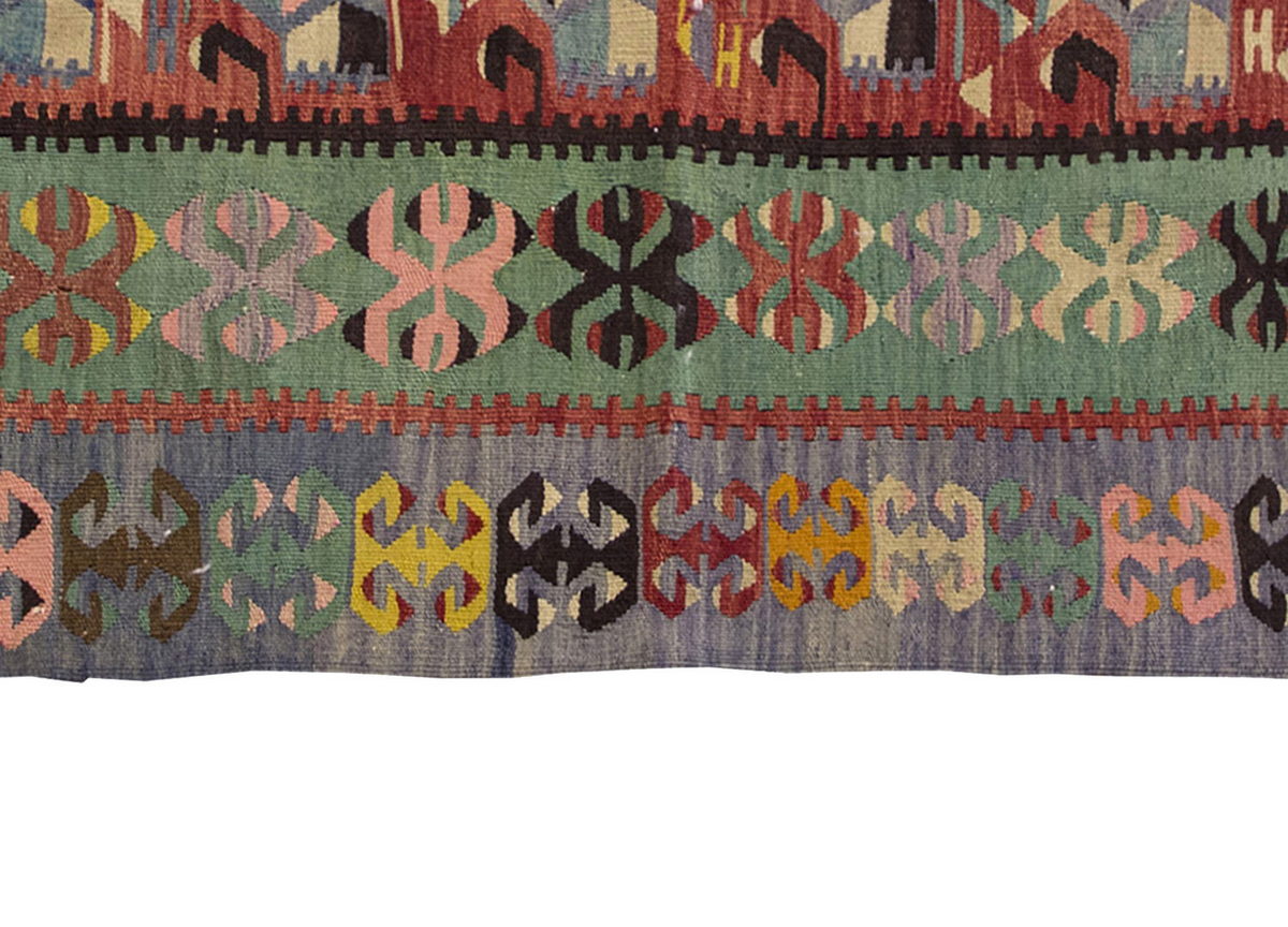 Vintage Kilim Rug,Denizli Kilim 4" x 5'3" feet 119 x 159 cm