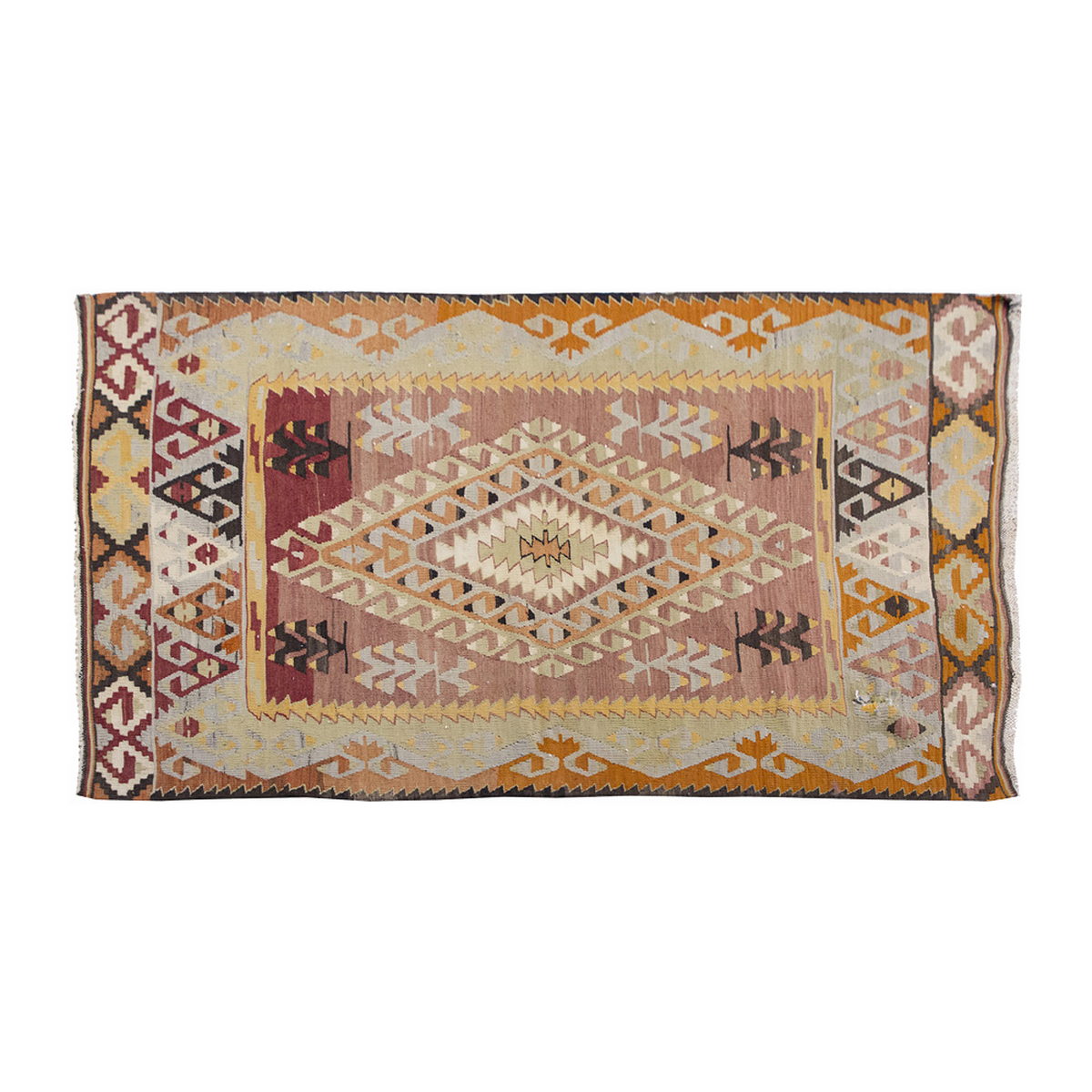 Vintage Kilim Rug,Denizli Eşme Kilim 4" x 6" feet 119 x 177 cm