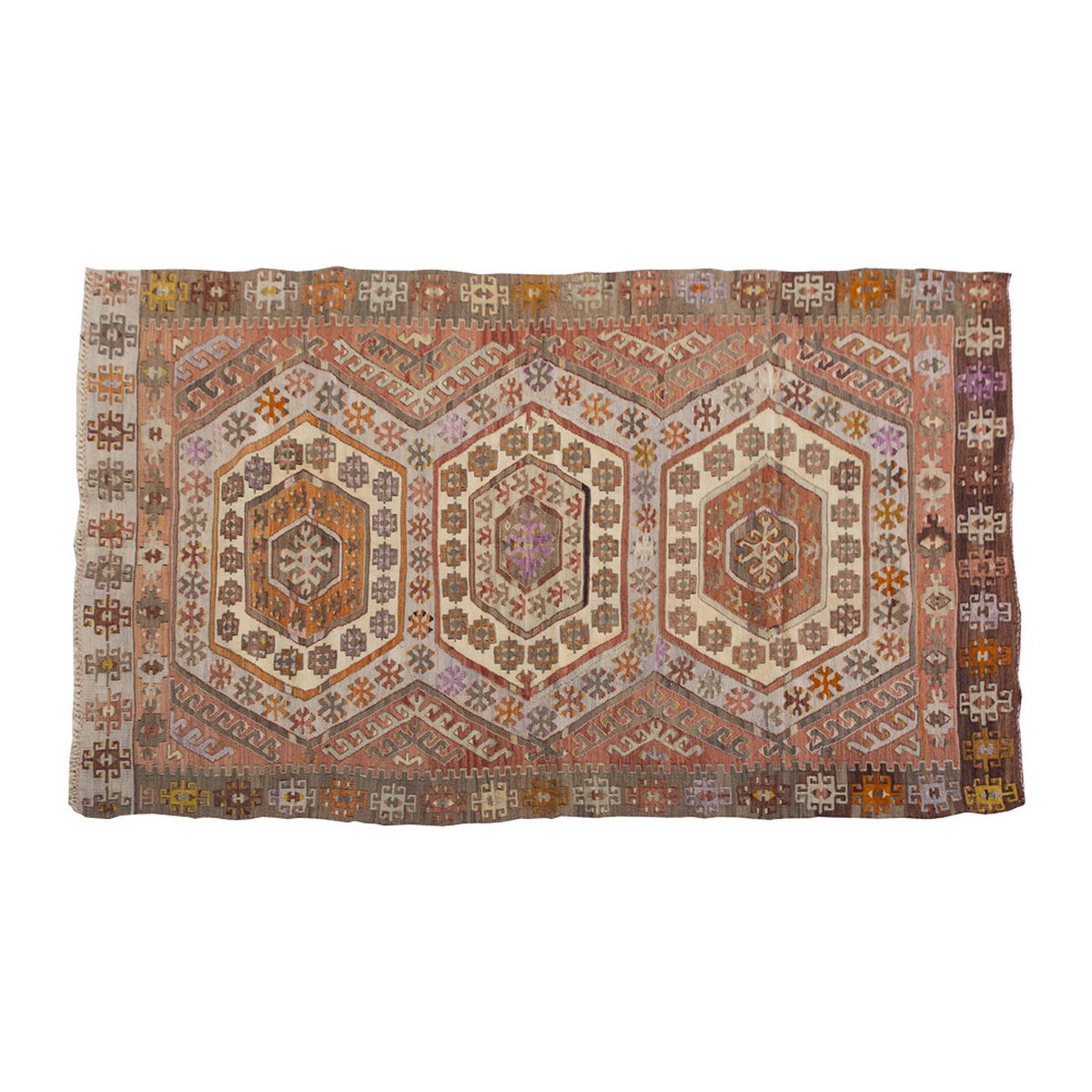 Vintage Kilim Rug,Konya Hotamış Kilim 4" x 6'5" feet 118 x 195 cm