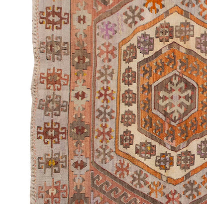 Vintage Kilim Rug,Konya Hotamış Kilim 4" x 6'5" feet 118 x 195 cm