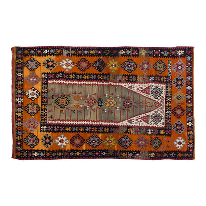 Vintage Kilim Rug,Bayburt Kilim 4" x 6'5" feet 120 x 192 cm