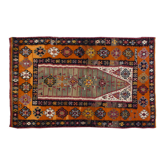 Vintage Kilim Rug,Bayburt Kilim 4" x 6'5" feet 120 x 192 cm