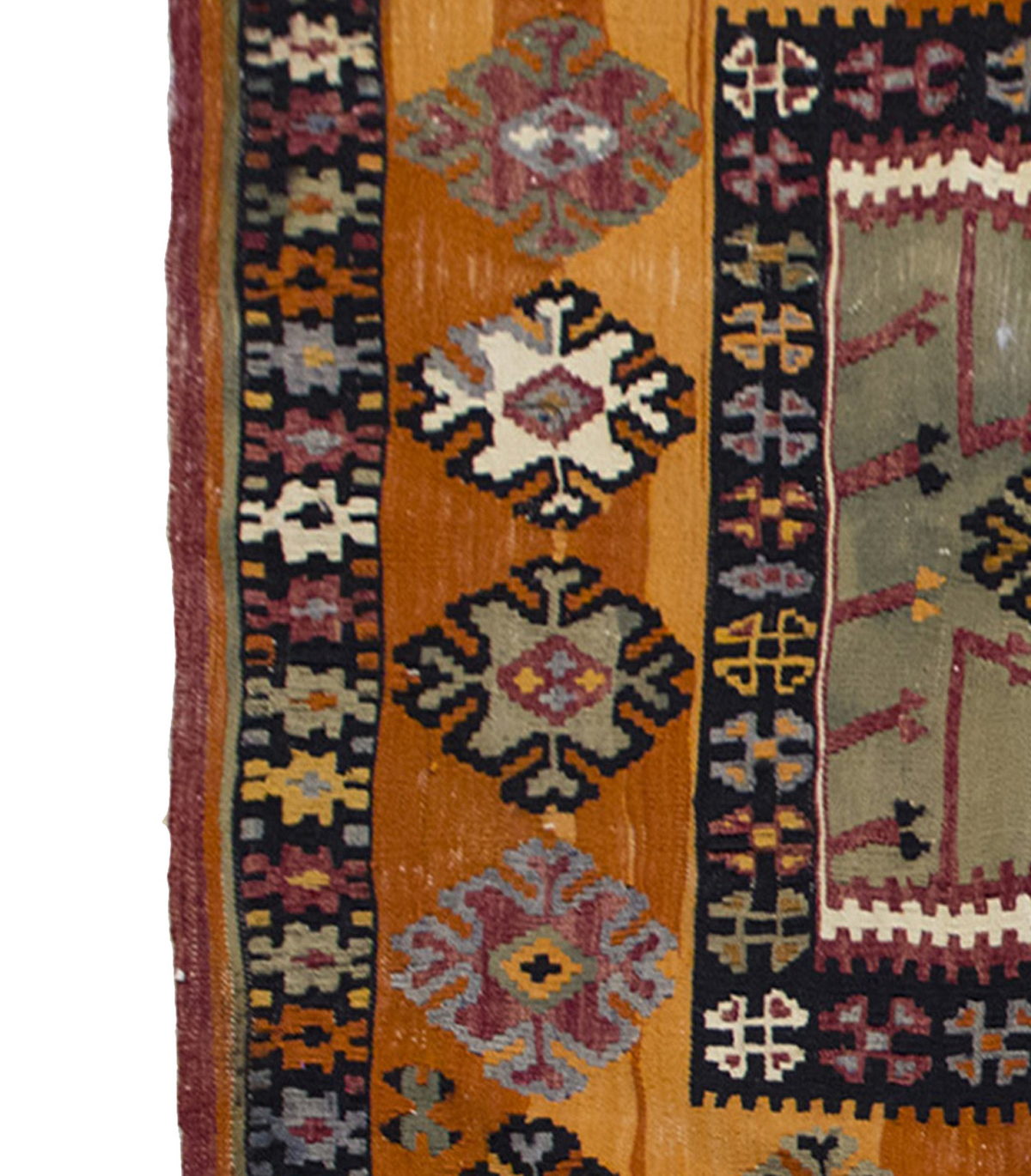 Vintage Kilim Rug,Bayburt Kilim 4" x 6'5" feet 120 x 192 cm