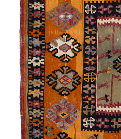 Vintage Kilim Rug,Bayburt Kilim 4" x 6'5" feet 120 x 192 cm