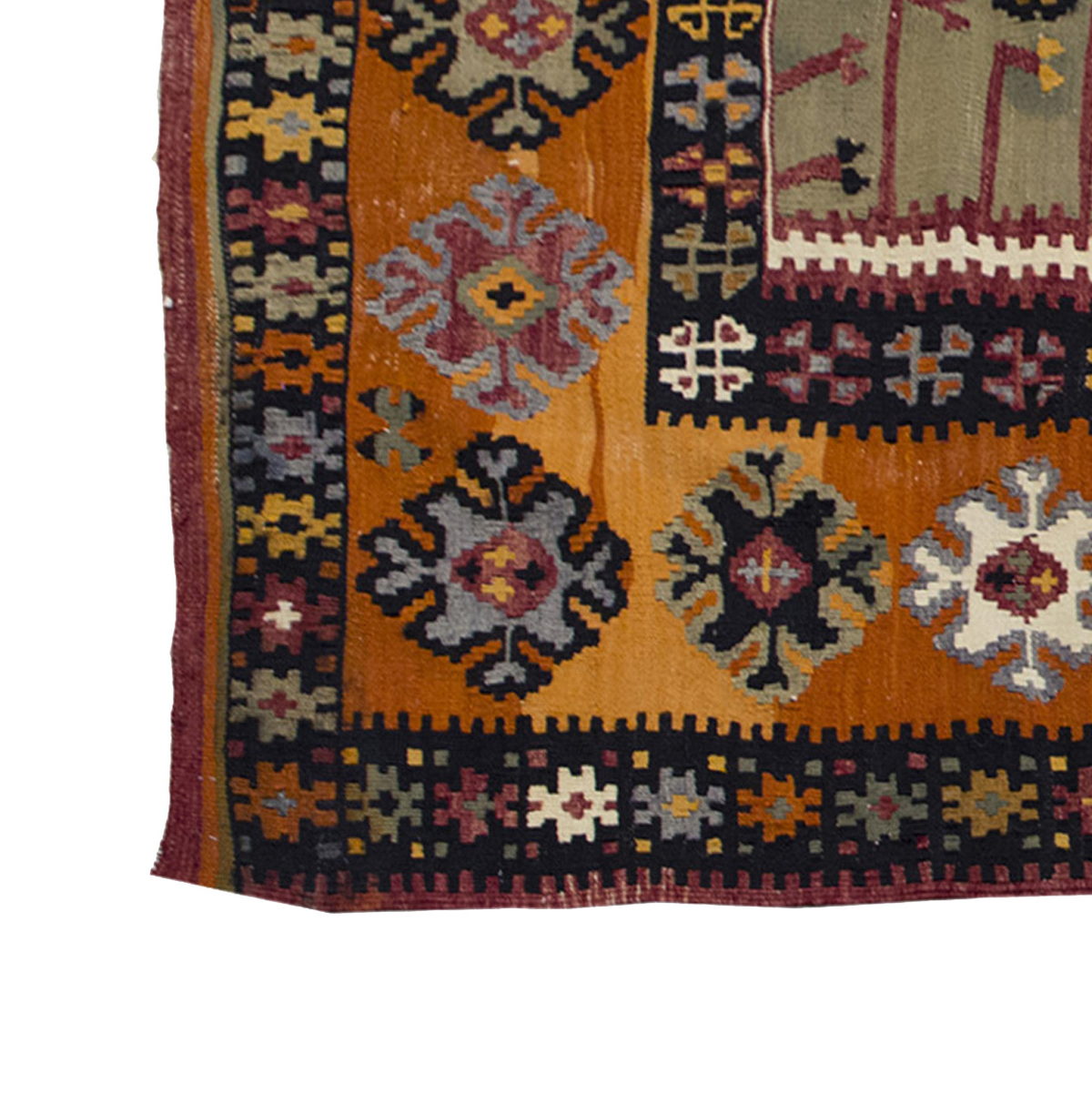 Vintage Kilim Rug,Bayburt Kilim 4" x 6'5" feet 120 x 192 cm