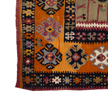 Vintage Kilim Rug,Bayburt Kilim 4" x 6'5" feet 120 x 192 cm