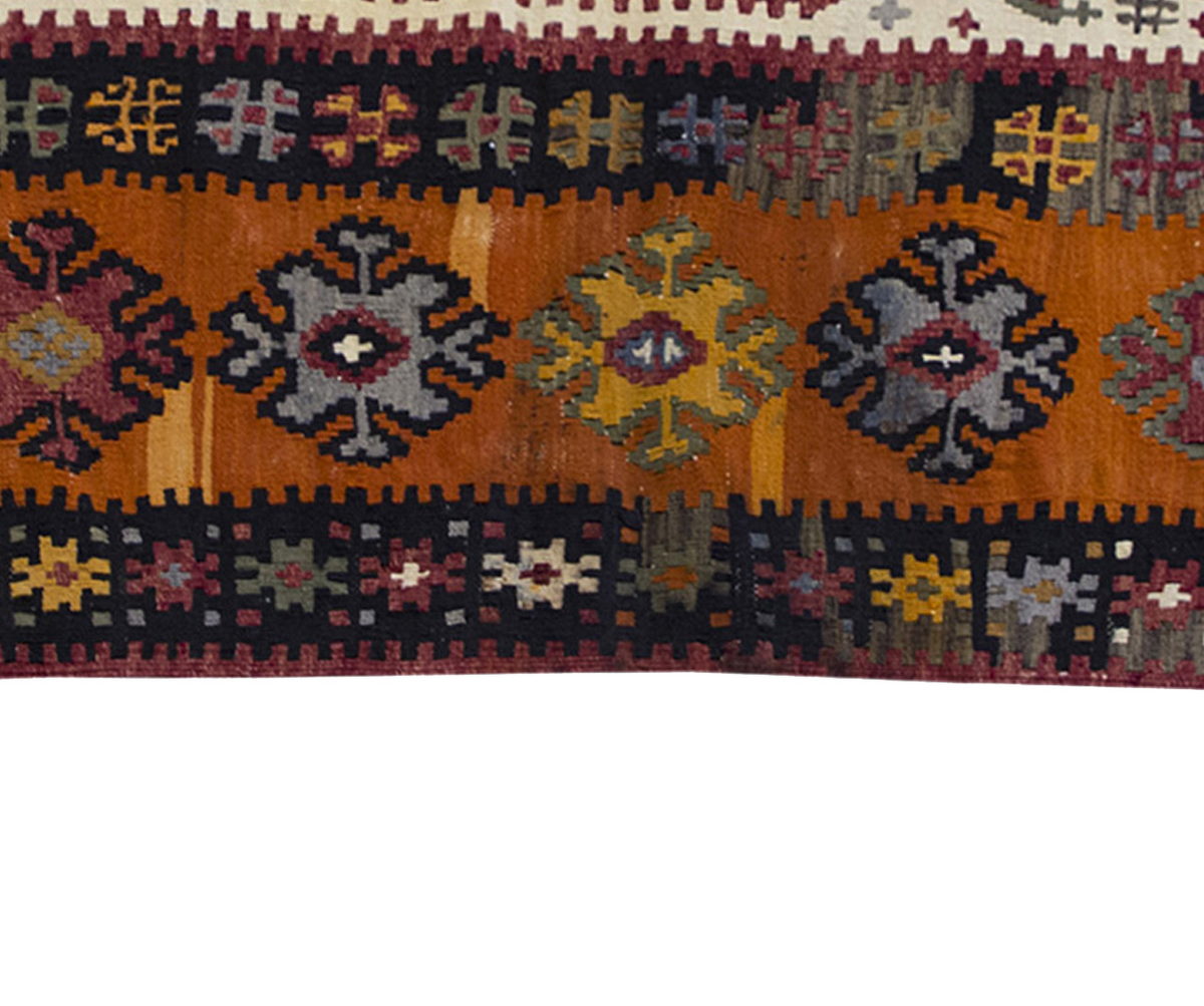 Vintage Kilim Rug,Bayburt Kilim 4" x 6'5" feet 120 x 192 cm