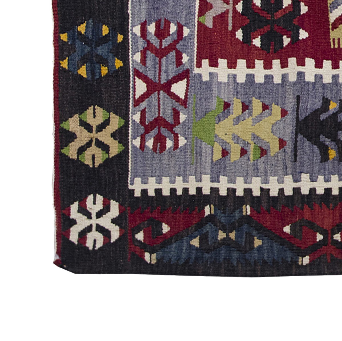 Vintage Denizli Kilim Rug, Oushak Area Kilim 4'1" x 5" feet 125 x 152 cm