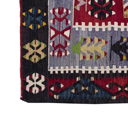 Vintage Denizli Kilim Rug, Oushak Area Kilim 4'1" x 5" feet 125 x 152 cm