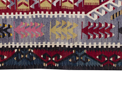 Vintage Denizli Kilim Rug, Oushak Area Kilim 4'1" x 5" feet 125 x 152 cm
