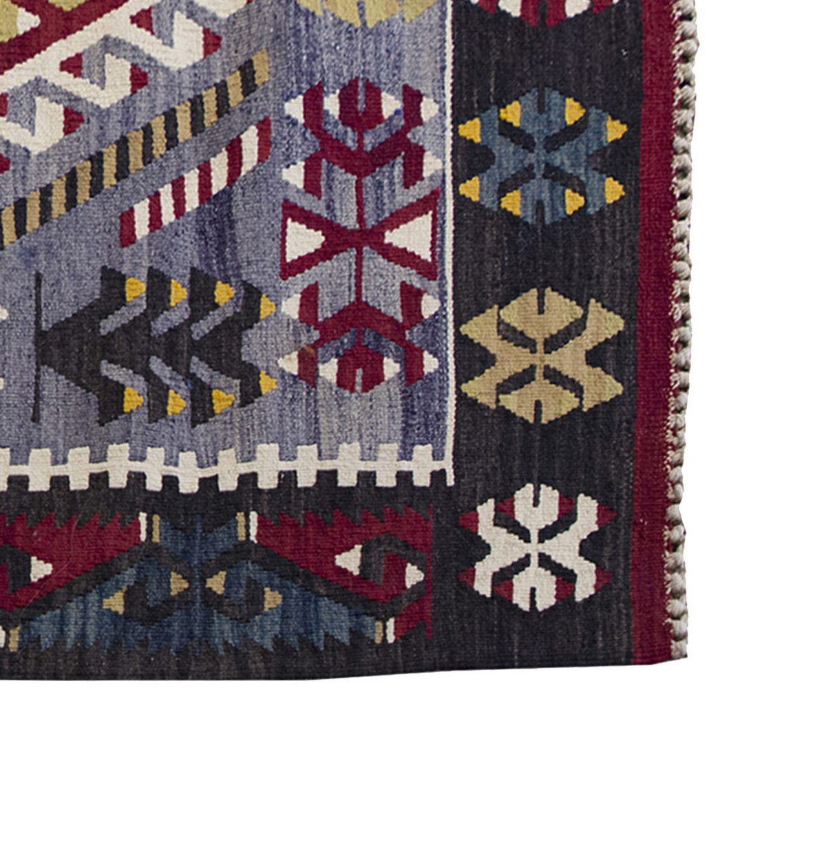 Vintage Denizli Kilim Rug, Oushak Area Kilim 4'1" x 5" feet 125 x 152 cm