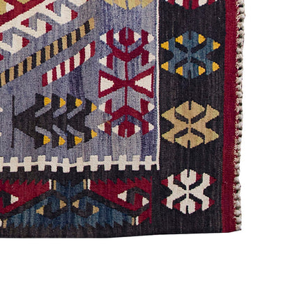 Vintage Denizli Kilim Rug, Oushak Area Kilim 4'1" x 5" feet 125 x 152 cm