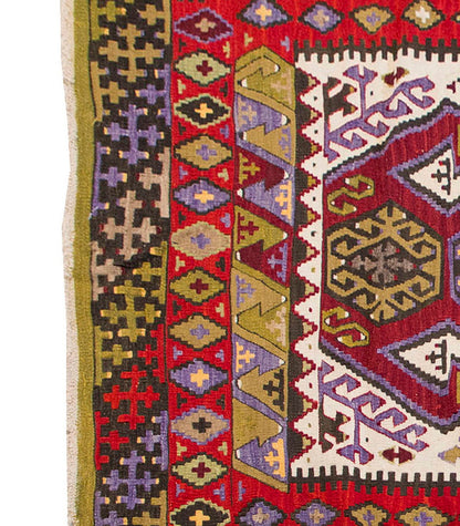 Vintage Kilim Rug,Konya Hotamış Kilim 4'3" x 6'2" feet 129 x 188 cm