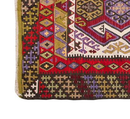 Vintage Kilim Rug,Konya Hotamış Kilim 4'3" x 6'2" feet 129 x 188 cm