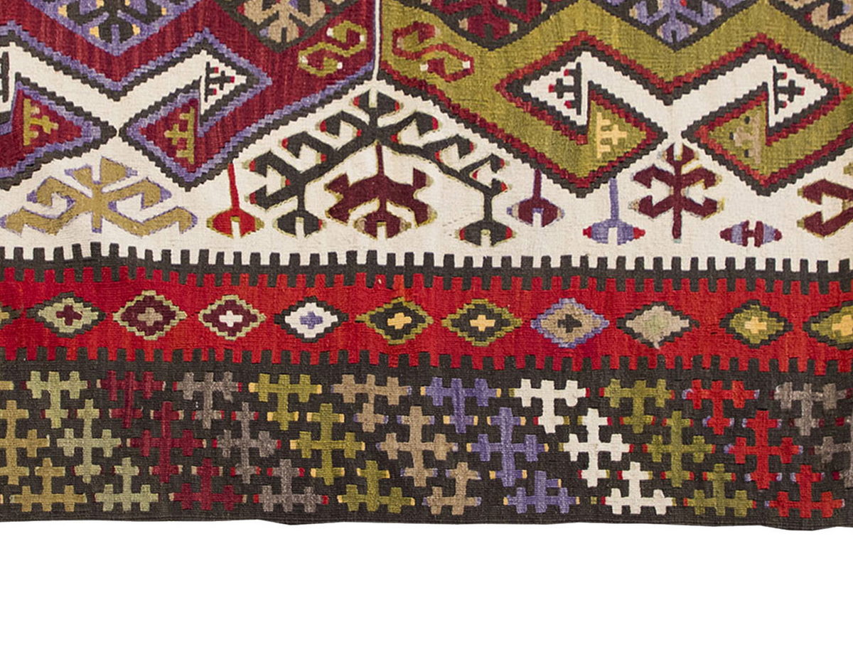 Vintage Kilim Rug,Konya Hotamış Kilim 4'3" x 6'2" feet 129 x 188 cm