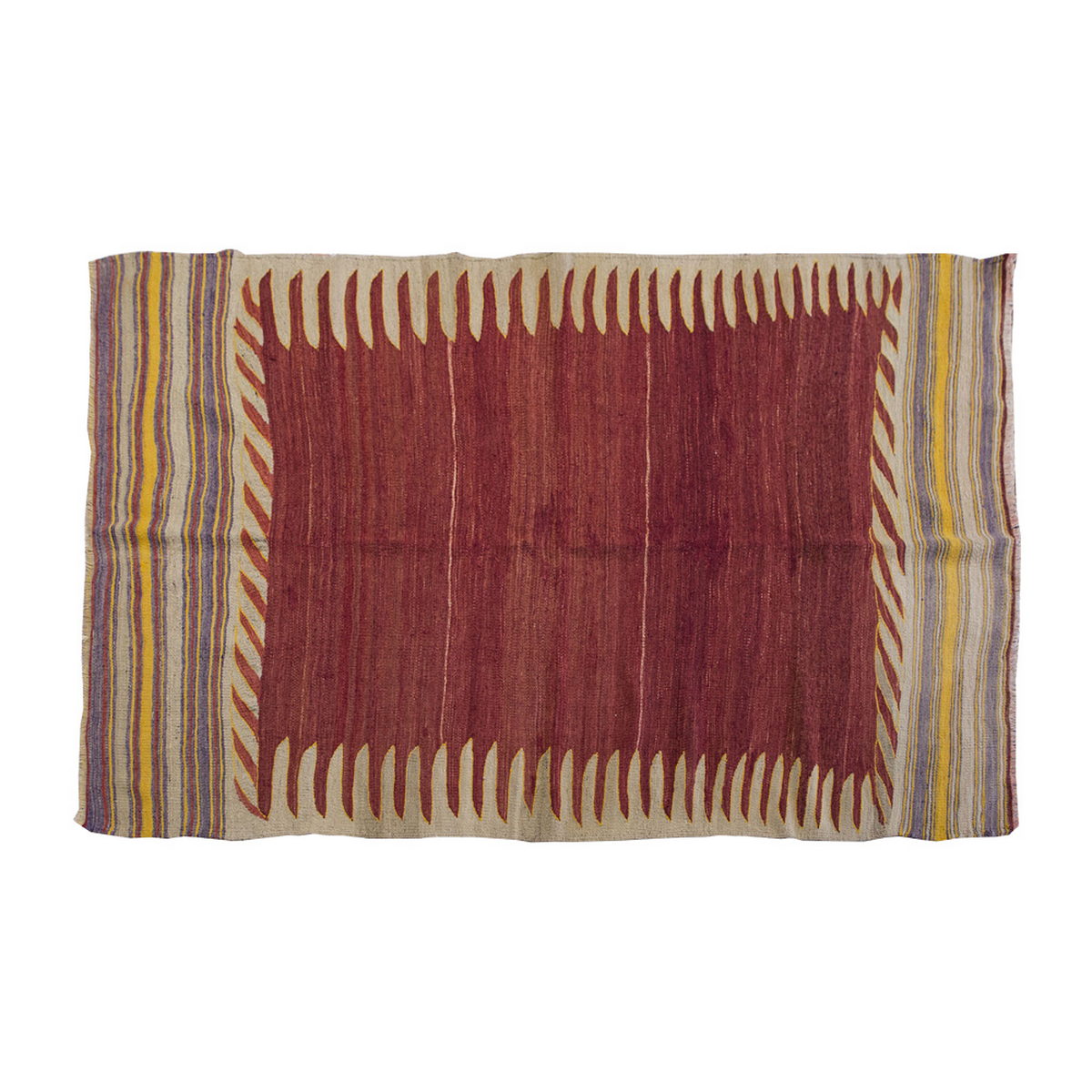 Vintage Kilim Rug,Bodrum Milas Kilim 4'4" x 6'6" feet 132 x 198 cm