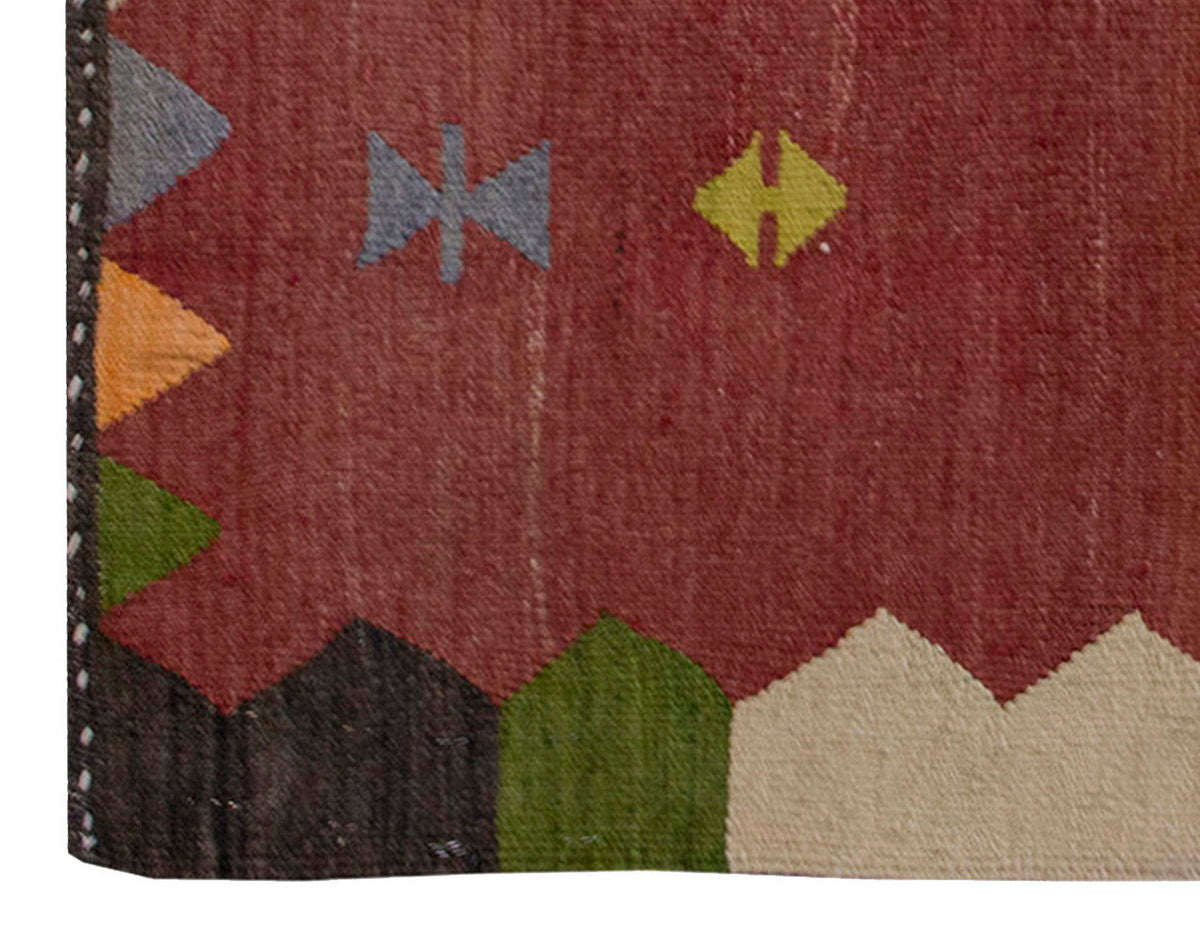 Vintage Kilim Rug,West Part of Turkey Kilim 5" x 5'6" feet 153 x 168 cm