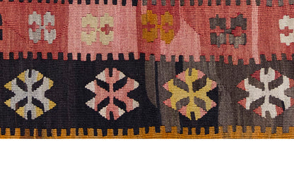 Vintage Kayseri Kilim Rug, Central Turkey Kilim 2'5" x 3'9" feet 73 x 115 cm