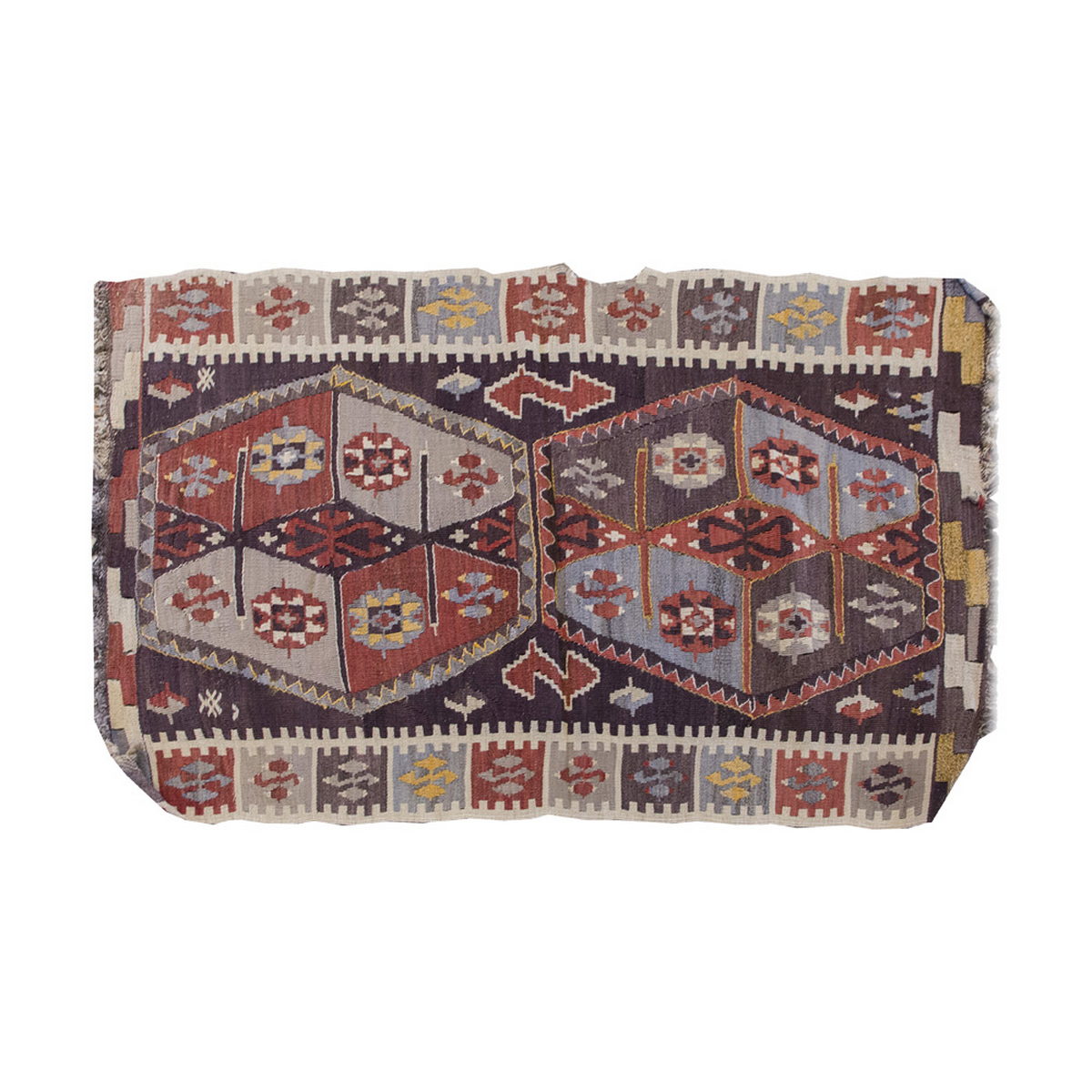 Vintage Kilim Rug,Kırşehir Kilim 2'4" x 4'2" feet 72 x 127 cm