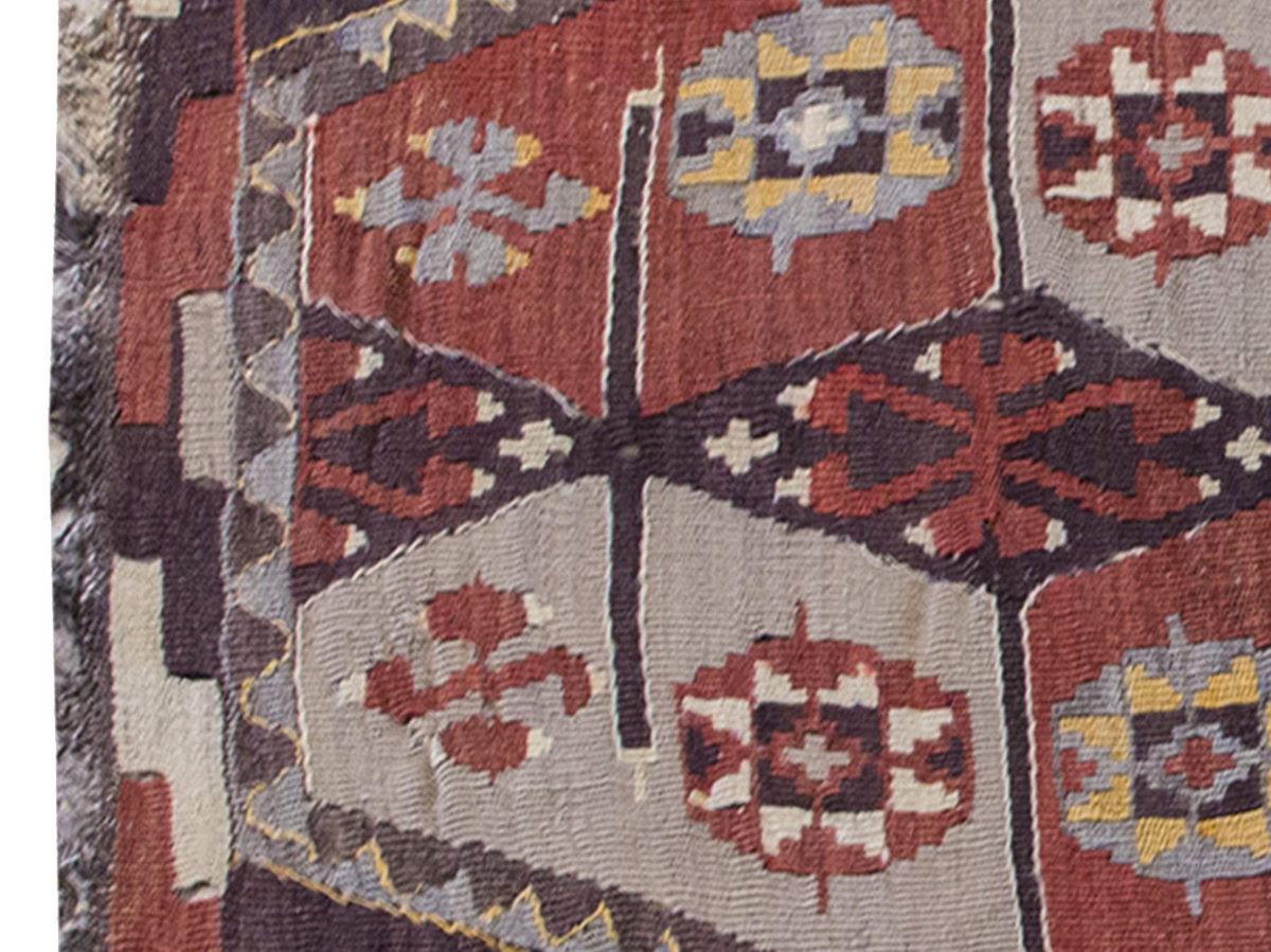 Vintage Kilim Rug,Kırşehir Kilim 2'4" x 4'2" feet 72 x 127 cm