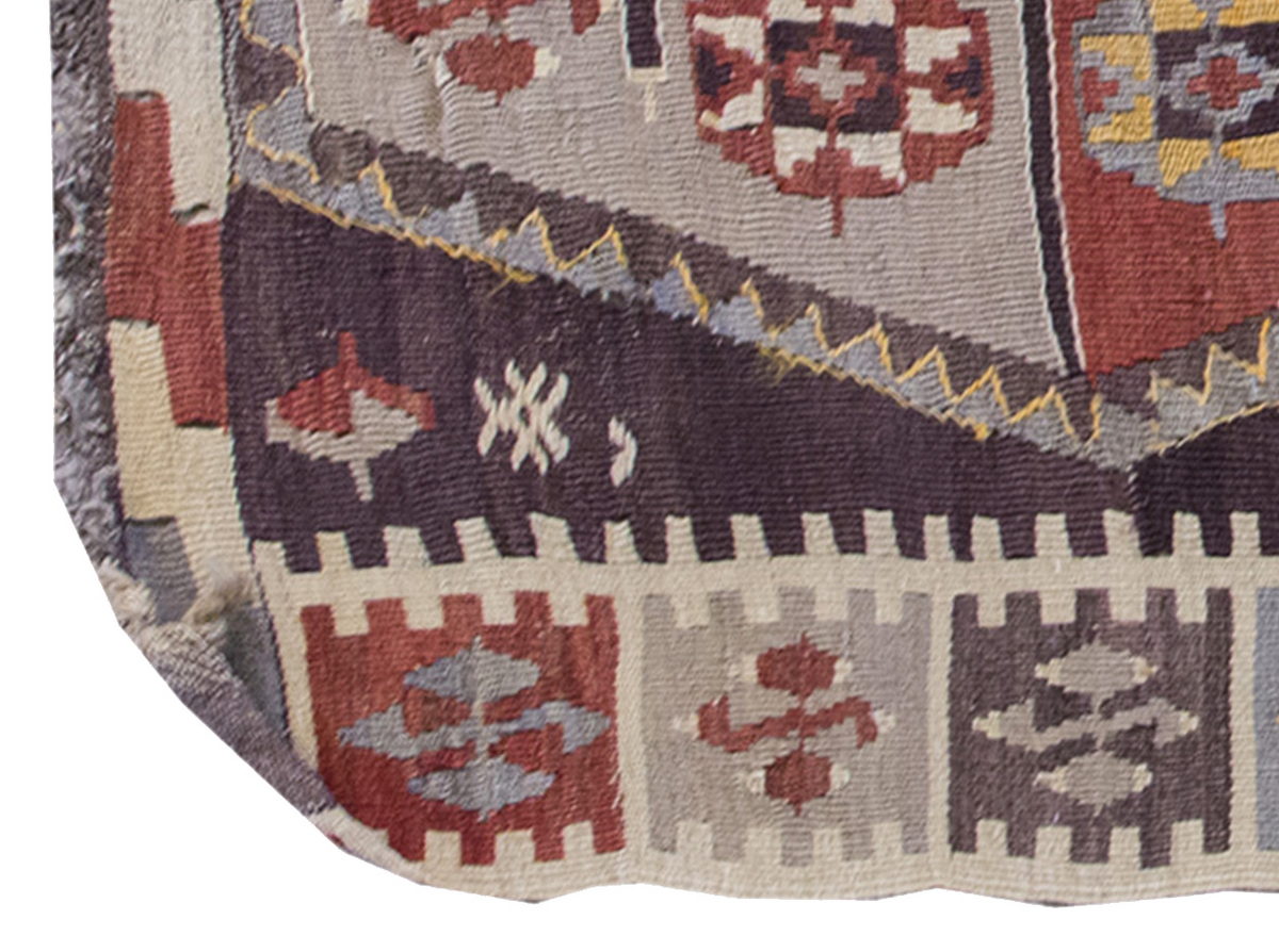 Vintage Kilim Rug,Kırşehir Kilim 2'4" x 4'2" feet 72 x 127 cm